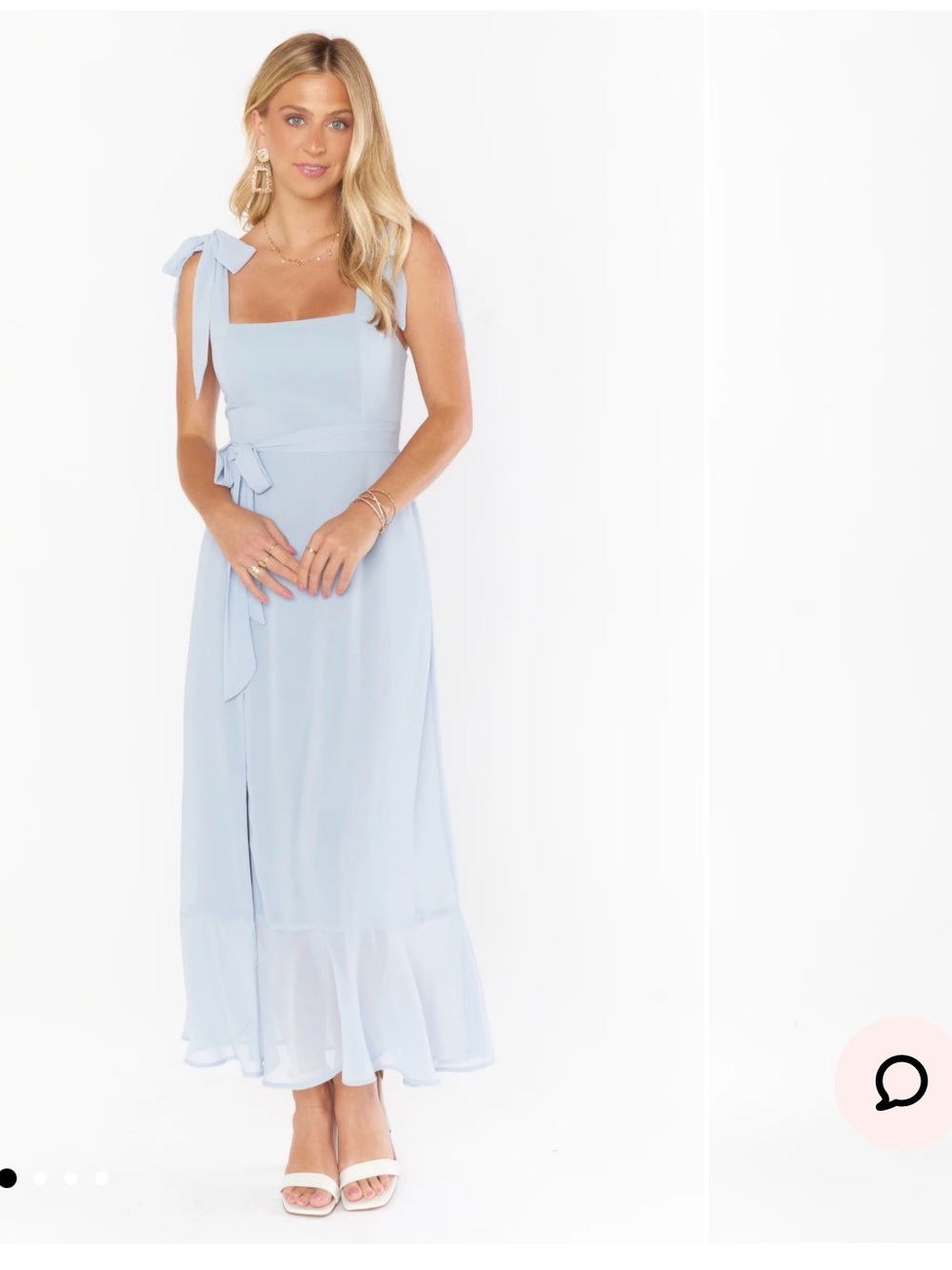 Show Me Your MuMu Claire Midi Dress in steel blue chiffon XXL
